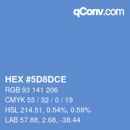 Color code: HEX #5D8DCE | qconv.com