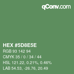 Color code: HEX #5D8E5E | qconv.com