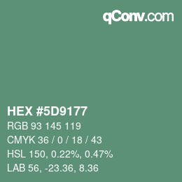 Color code: HEX #5D9177 | qconv.com