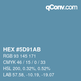 Color code: HEX #5D91AB | qconv.com