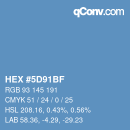 Farbcode: HEX #5D91BF | qconv.com