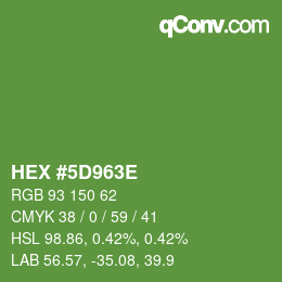 Color code: HEX #5D963E | qconv.com