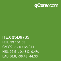 Farbcode: HEX #5D9735 | qconv.com