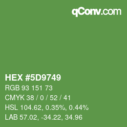 Color code: HEX #5D9749 | qconv.com