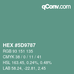 Color code: HEX #5D9787 | qconv.com