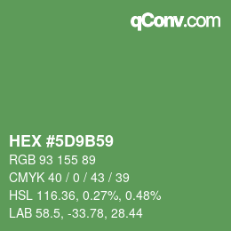 Farbcode: HEX #5D9B59 | qconv.com