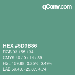Color code: HEX #5D9B86 | qconv.com