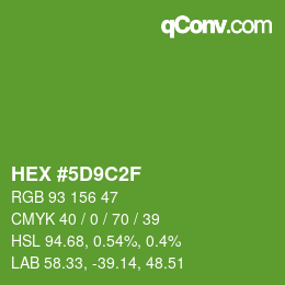 Color code: HEX #5D9C2F | qconv.com