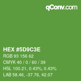 Farbcode: HEX #5D9C3E | qconv.com