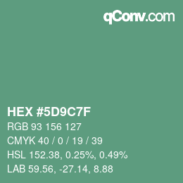 Color code: HEX #5D9C7F | qconv.com