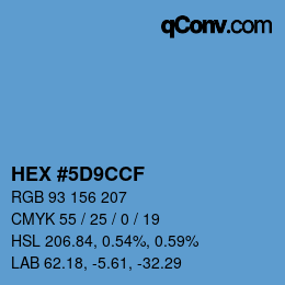 カラーコード: HEX #5D9CCF | qconv.com