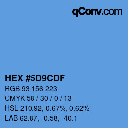 Color code: HEX #5D9CDF | qconv.com