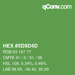 Color code: HEX #5D9D4D | qconv.com