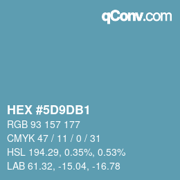 Color code: HEX #5D9DB1 | qconv.com