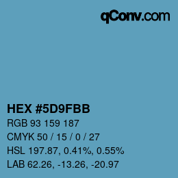 Color code: HEX #5D9FBB | qconv.com