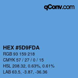 Color code: HEX #5D9FDA | qconv.com