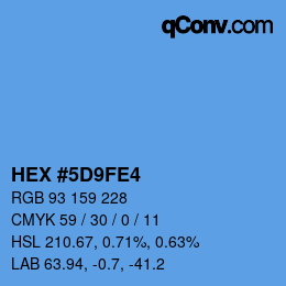 Código de color: HEX #5D9FE4 | qconv.com