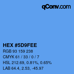 颜色代码: HEX #5D9FEE | qconv.com