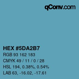 颜色代码: HEX #5DA2B7 | qconv.com