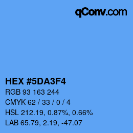 カラーコード: HEX #5DA3F4 | qconv.com
