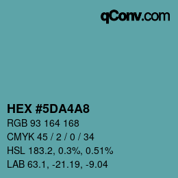 Color code: HEX #5DA4A8 | qconv.com