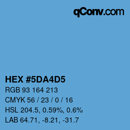 カラーコード: HEX #5DA4D5 | qconv.com