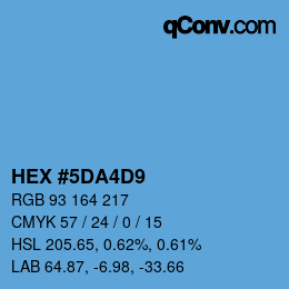 カラーコード: HEX #5DA4D9 | qconv.com