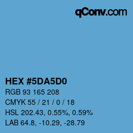 颜色代码: HEX #5DA5D0 | qconv.com