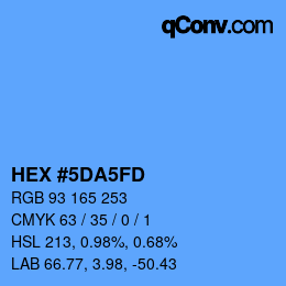 カラーコード: HEX #5DA5FD | qconv.com