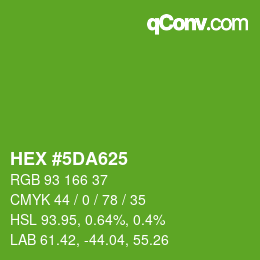 Farbcode: HEX #5DA625 | qconv.com