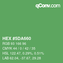 カラーコード: HEX #5DA660 | qconv.com