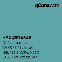 颜色代码: HEX #5DA6A8 | qconv.com