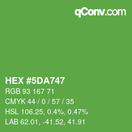 カラーコード: HEX #5DA747 | qconv.com