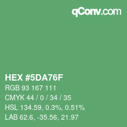 Color code: HEX #5DA76F | qconv.com