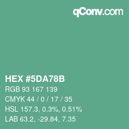 Código de color: HEX #5DA78B | qconv.com