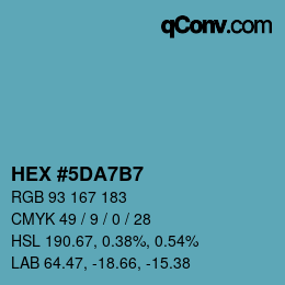 Color code: HEX #5DA7B7 | qconv.com