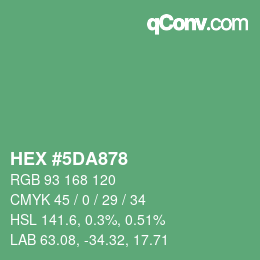 Código de color: HEX #5DA878 | qconv.com