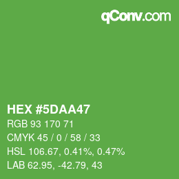 Color code: HEX #5DAA47 | qconv.com