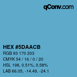 颜色代码: HEX #5DAACB | qconv.com