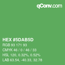 カラーコード: HEX #5DAB5D | qconv.com