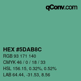 Color code: HEX #5DAB8C | qconv.com