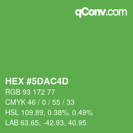 カラーコード: HEX #5DAC4D | qconv.com