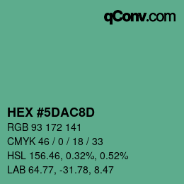 カラーコード: HEX #5DAC8D | qconv.com