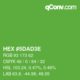 Color code: HEX #5DAD3E | qconv.com