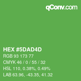 颜色代码: HEX #5DAD4D | qconv.com