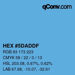 カラーコード: HEX #5DADDF | qconv.com
