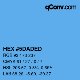 Color code: HEX #5DADED | qconv.com