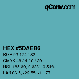 Farbcode: HEX #5DAEB6 | qconv.com
