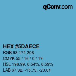 Color code: HEX #5DAECE | qconv.com