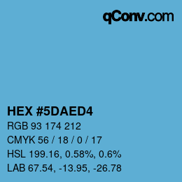 Color code: HEX #5DAED4 | qconv.com